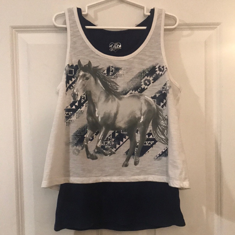 Girls Justice layered tank top sz 14